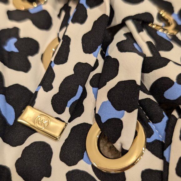 Michael Kors Leopard Lace-up One Piece Swimsuit - Women's sz 6 - Picture 11 of 11